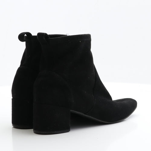 Matalan Womens Black Faux Suede Bootie Boot UK 5 EUR 38
