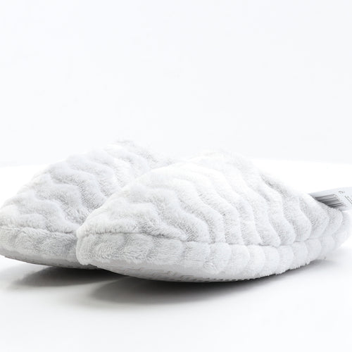 F&F Womens Grey Polyester Slip On Slipper UK 36 - Size 3-4