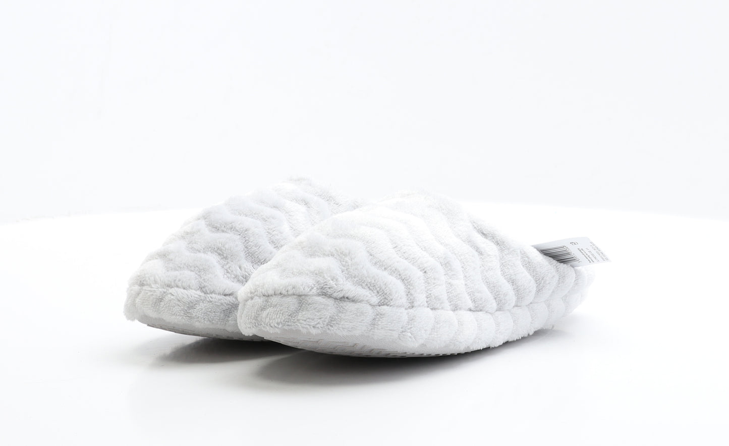 F&F Womens Grey Polyester Slip On Slipper UK 36 - Size 3-4