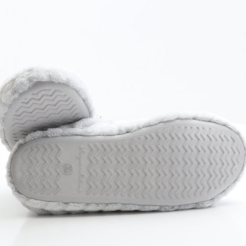 F&F Womens Grey Polyester Slip On Slipper UK 36 - Size 3-4
