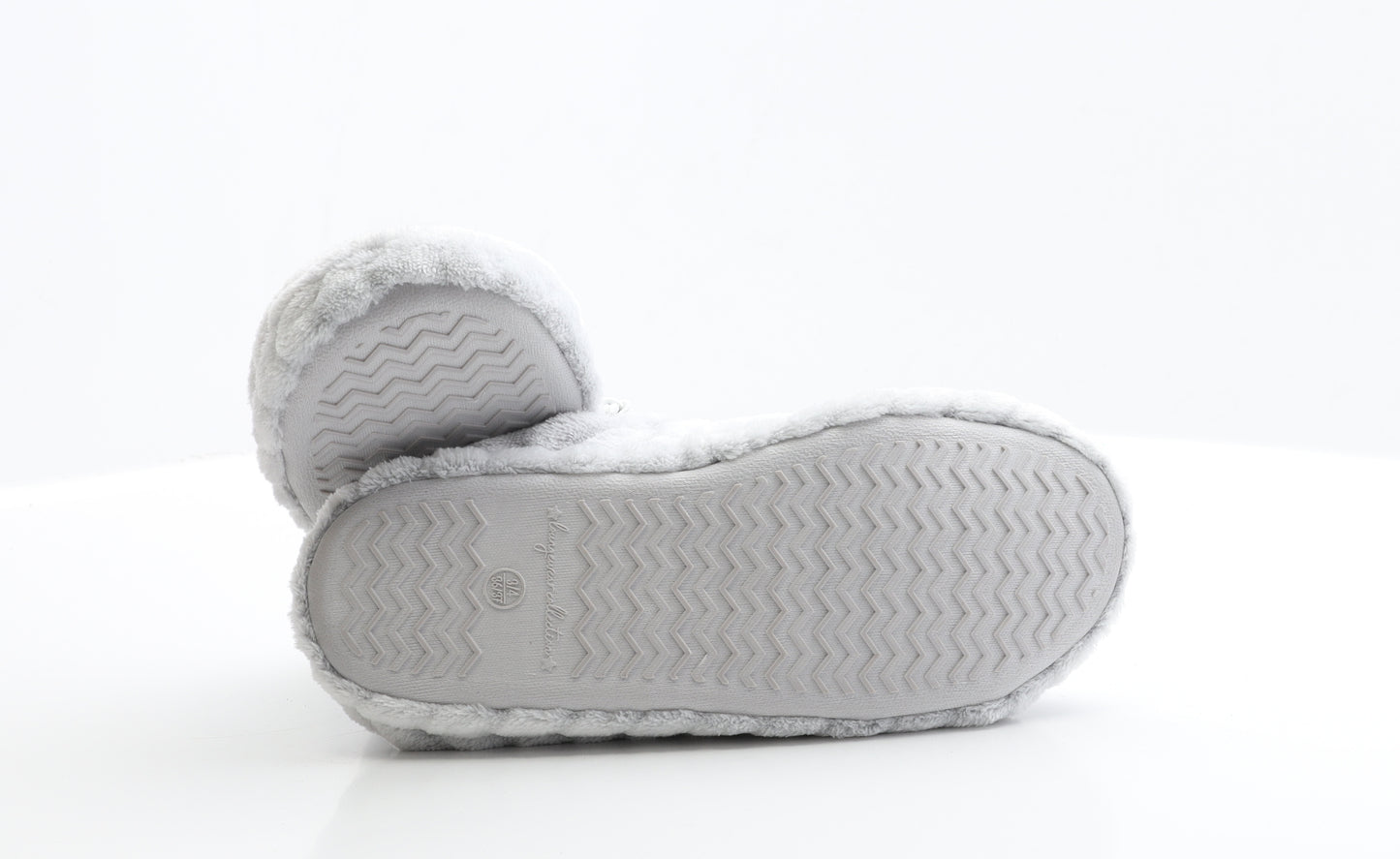 F&F Womens Grey Polyester Slip On Slipper UK 36 - Size 3-4