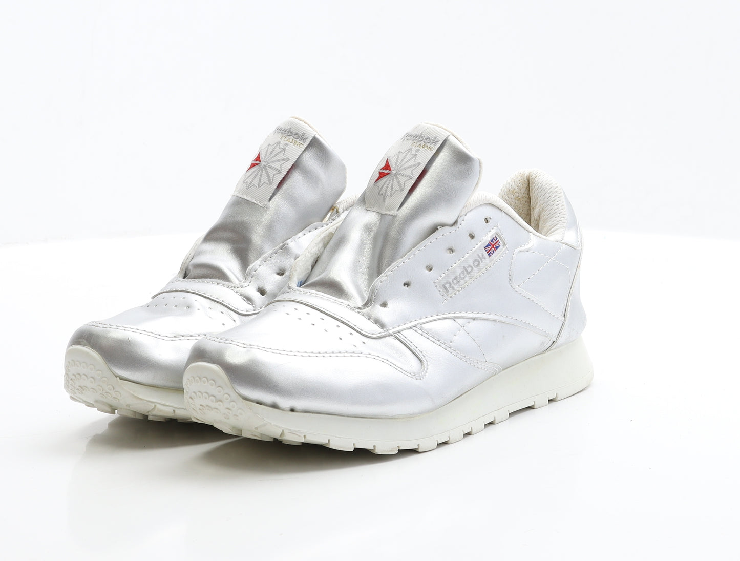 Reebok Womens Silver Polyester Trainer UK 4 EUR 37