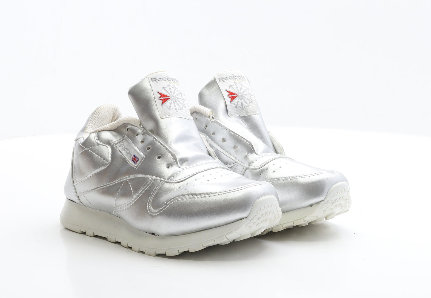 Reebok Womens Silver Polyester Trainer UK 4 EUR 37