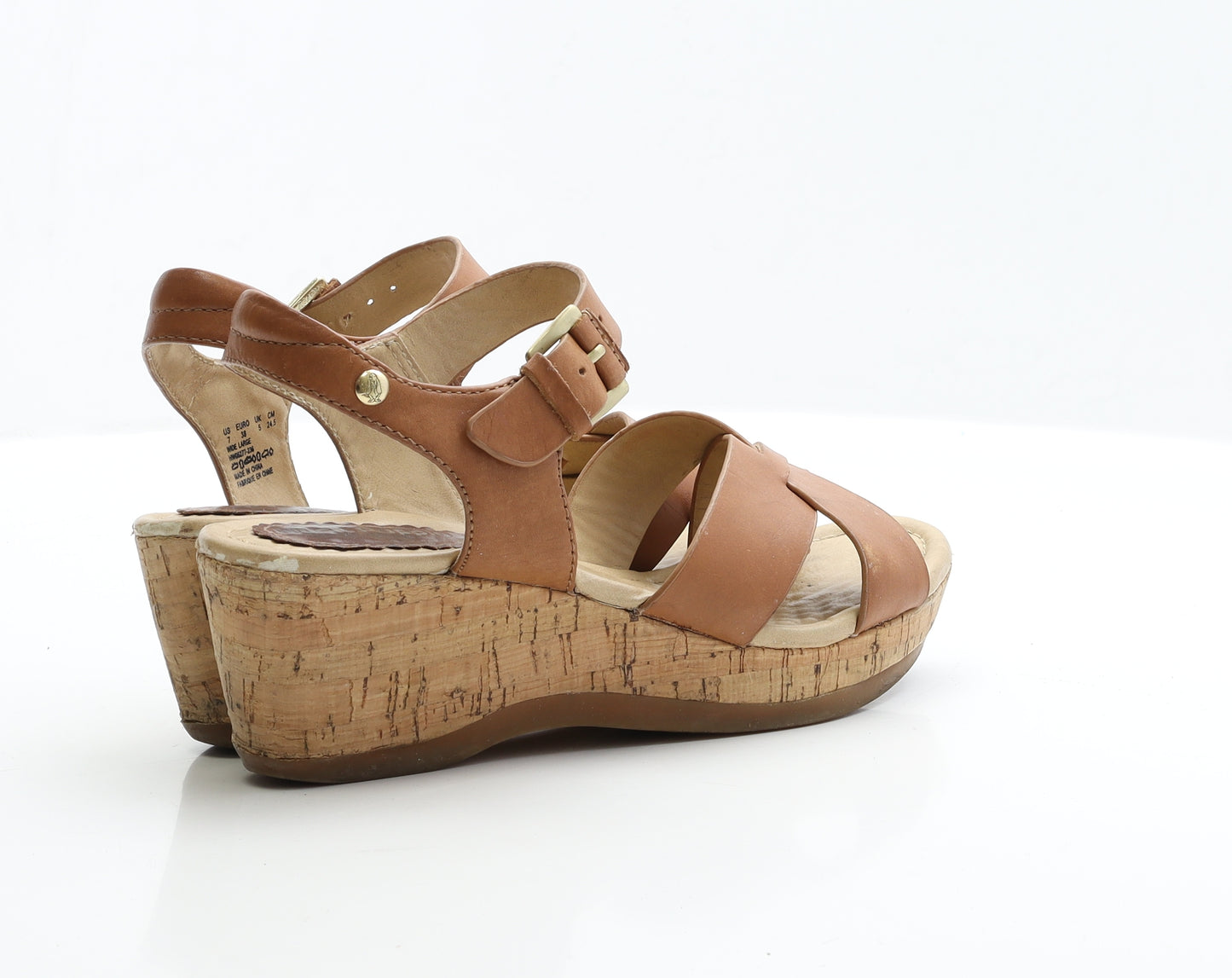 Hush Puppies Womens Brown Faux Leather Strappy Heel UK 5 EUR 38
