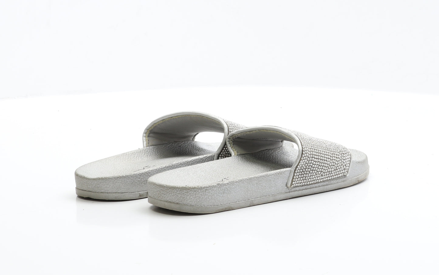 NEXT Girls Silver Polyester Slider Flat UK 13