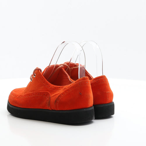 Follow Me Womens Orange Faux Suede Boat Shoe Flat UK 5 EUR 38