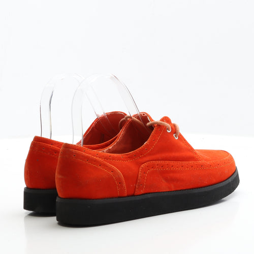 Follow Me Womens Orange Faux Suede Boat Shoe Flat UK 5 EUR 38