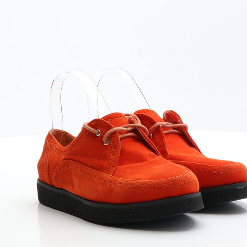 Follow Me Womens Orange Faux Suede Boat Shoe Flat UK 5 EUR 38