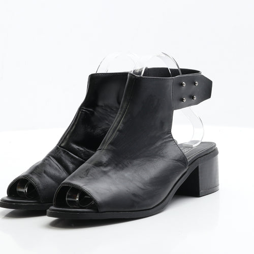 Truffle Collection Womens Black Faux Leather Slingback Heel UK 5 EUR 38