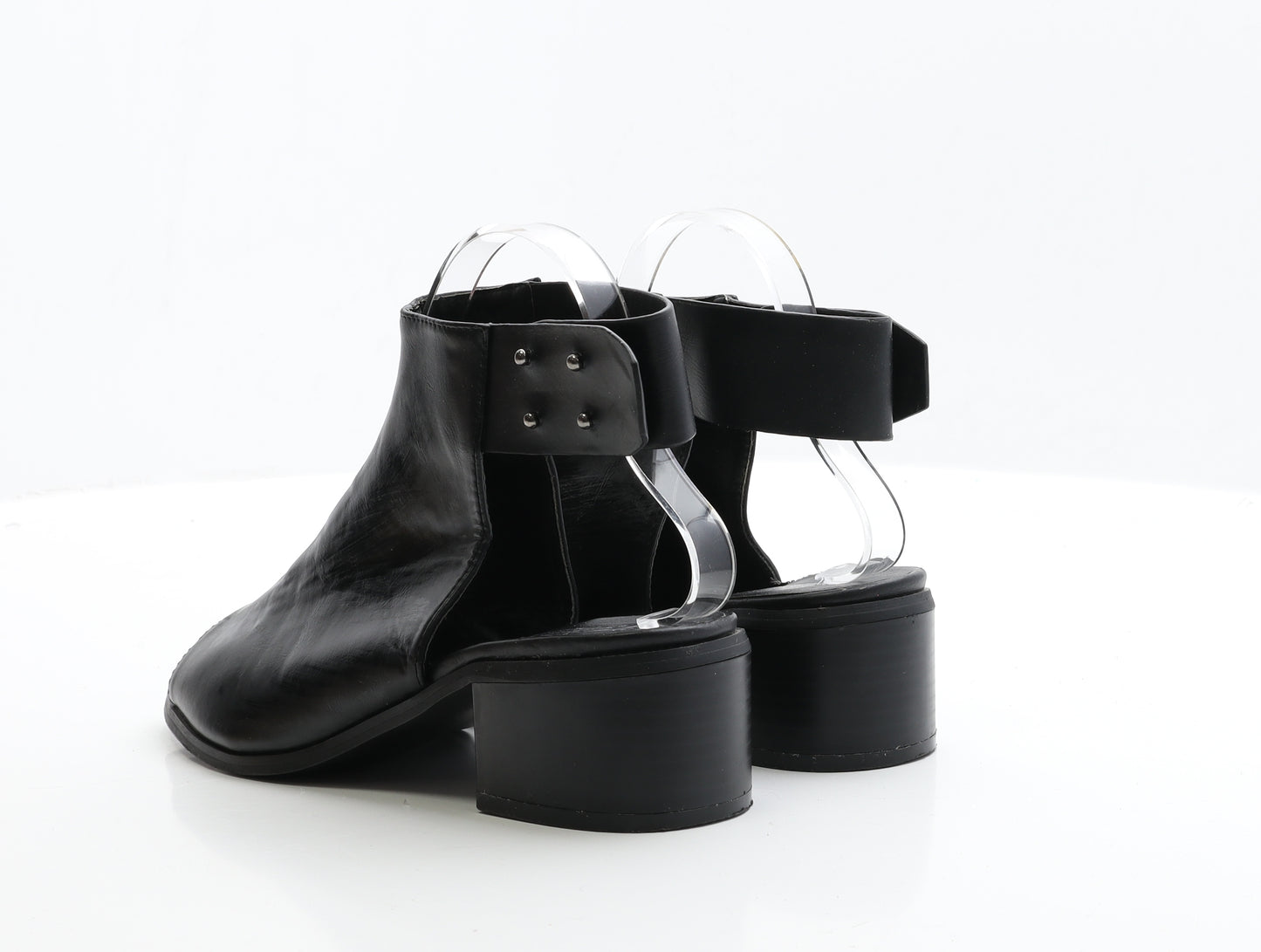 Truffle Collection Womens Black Faux Leather Slingback Heel UK 5 EUR 38