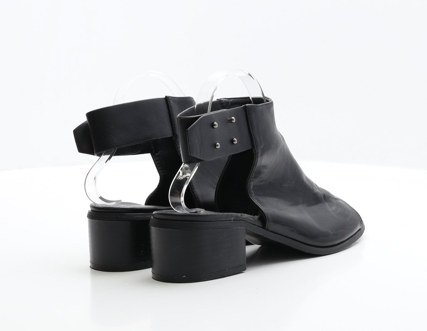 Truffle Collection Womens Black Faux Leather Slingback Heel UK 5 EUR 38