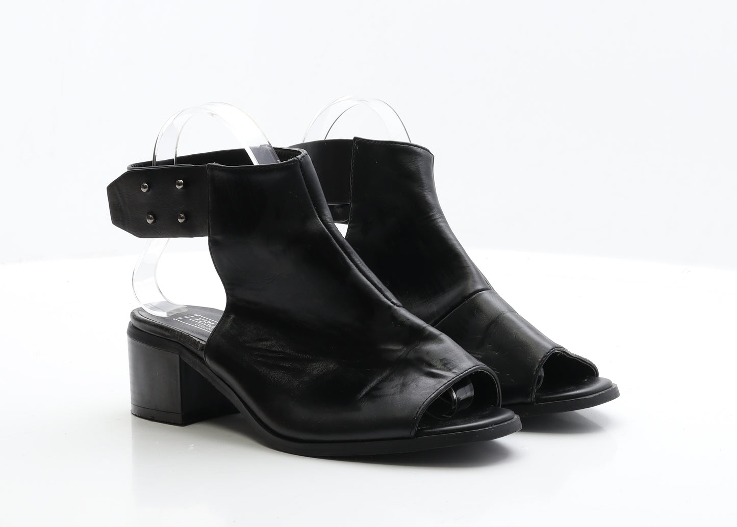 Truffle Collection Womens Black Faux Leather Slingback Heel UK 5 EUR 38