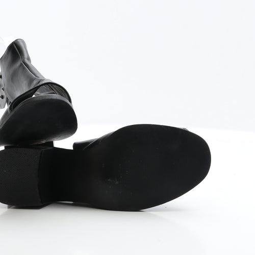 Truffle Collection Womens Black Faux Leather Slingback Heel UK 5 EUR 38