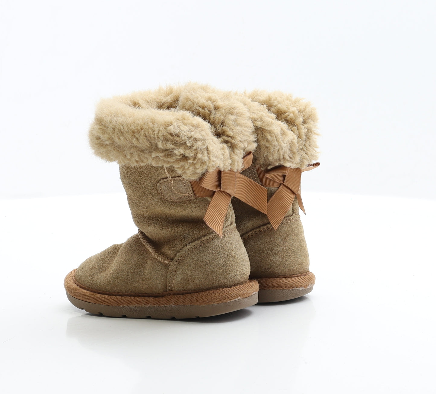 NEXT Girls Brown Faux Suede Shearling Style Boot UK 5