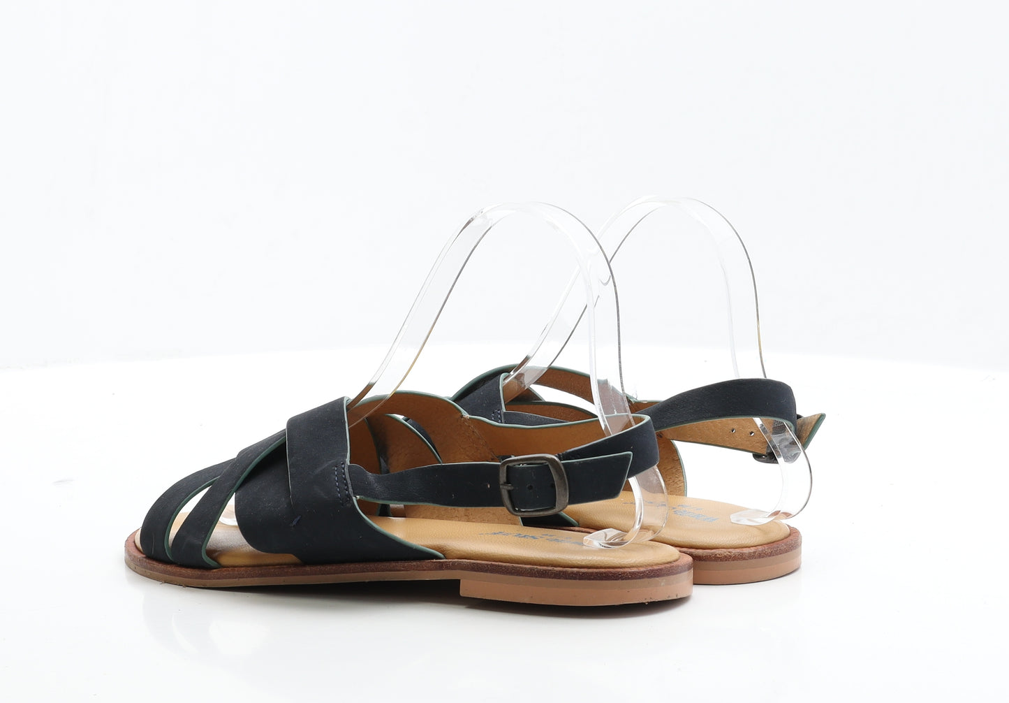 White Stuff Womens Blue Faux Suede Slingback Flat UK 6 EUR 39