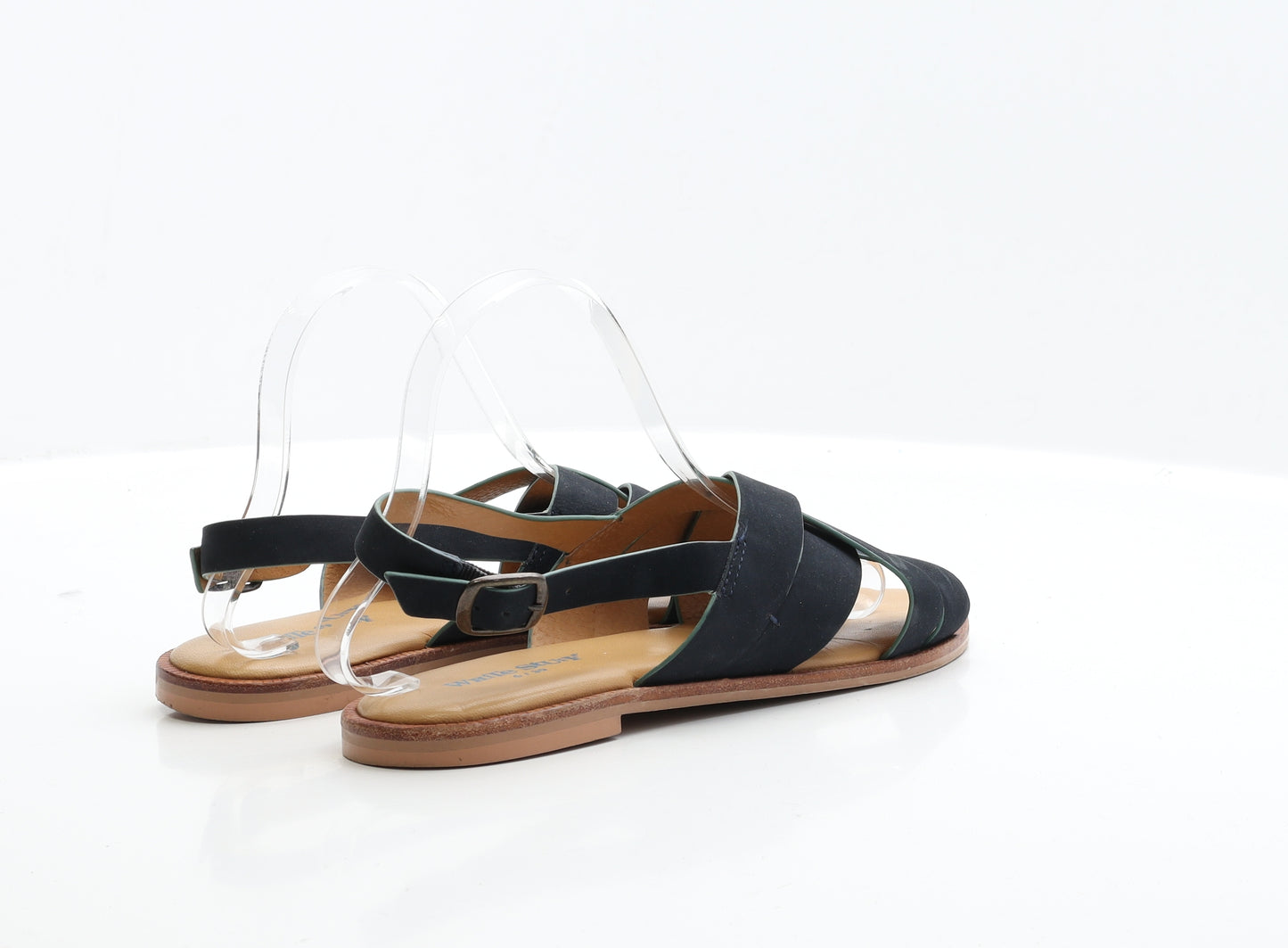White Stuff Womens Blue Faux Suede Slingback Flat UK 6 EUR 39