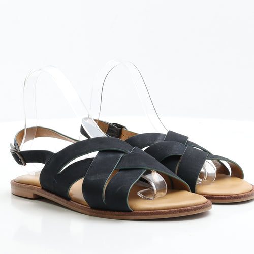 White Stuff Womens Blue Faux Suede Slingback Flat UK 6 EUR 39