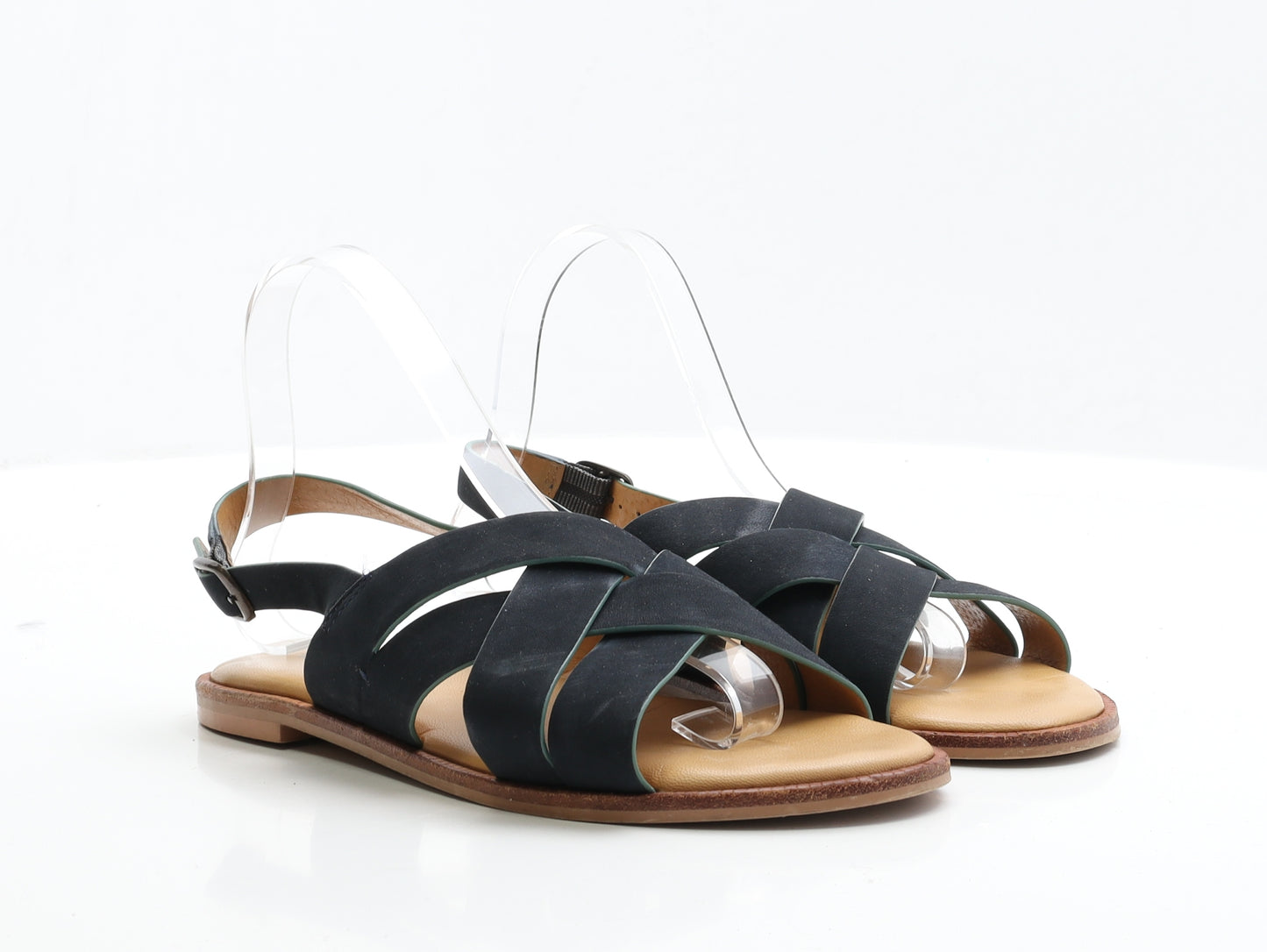 White Stuff Womens Blue Faux Suede Slingback Flat UK 6 EUR 39