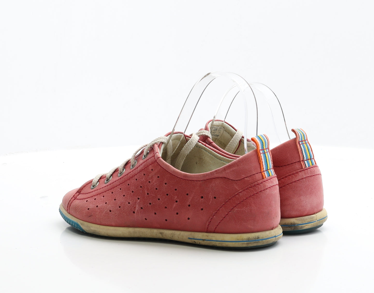 ECCO Womens Red Leather Flat UK 6 EUR 39