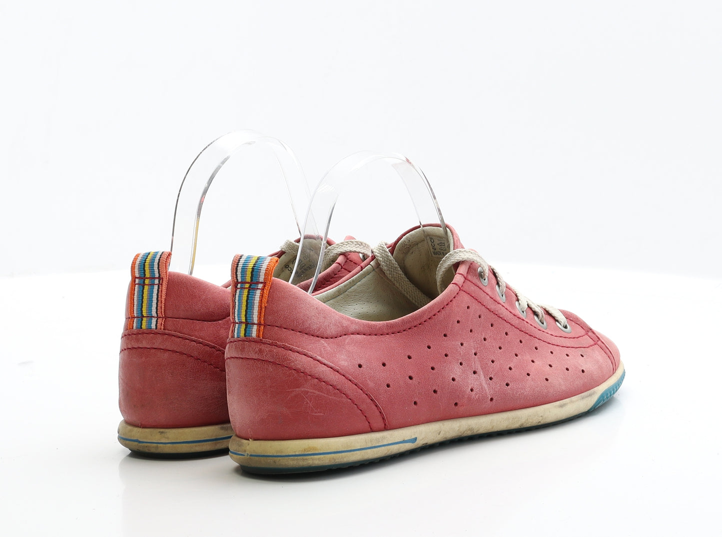 ECCO Womens Red Leather Flat UK 6 EUR 39