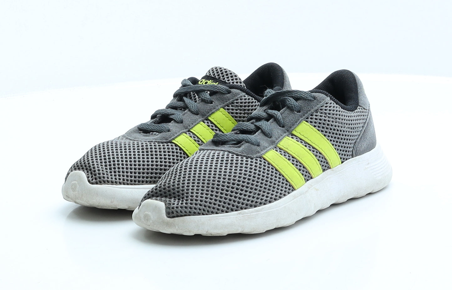 adidas Boys Grey Striped Polyester Trainer UK 13 EUR 31