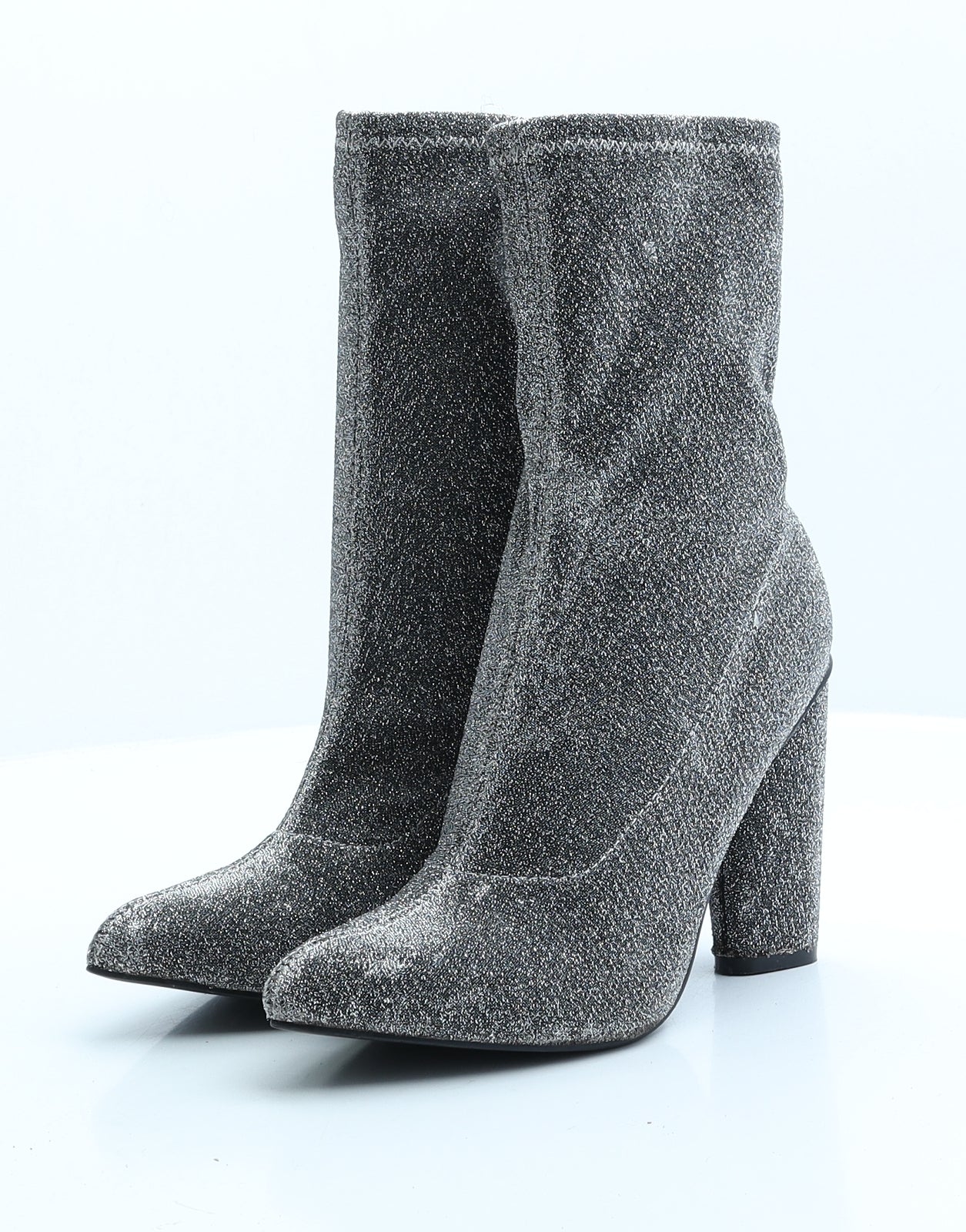 Missguided` Womens Silver Polyester Sock Boot UK 5 EUR 38