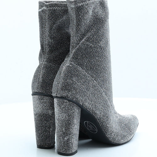 Missguided` Womens Silver Polyester Sock Boot UK 5 EUR 38