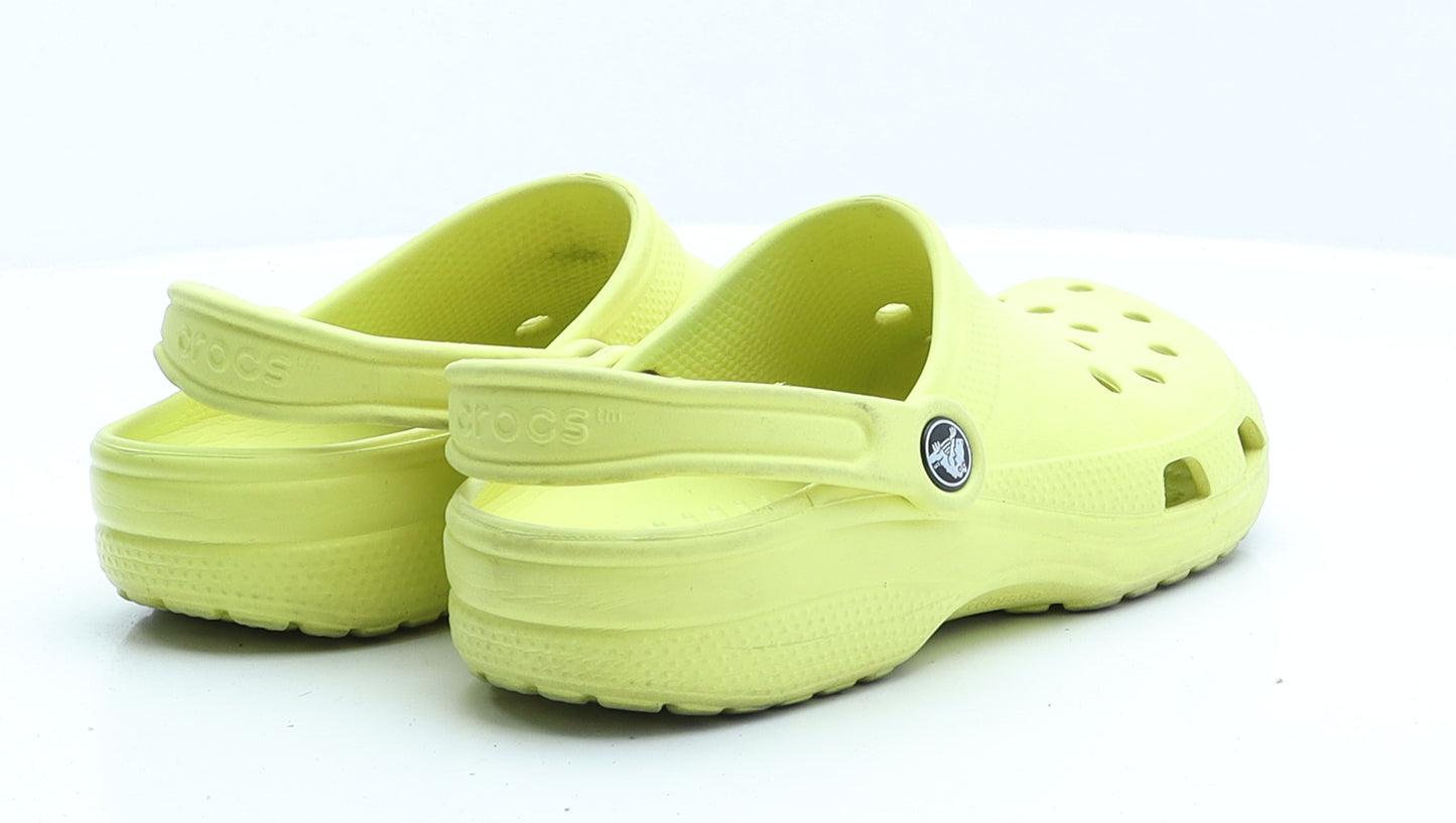 Crocs Womens Yellow Rubber Clog Flat UK 5 38