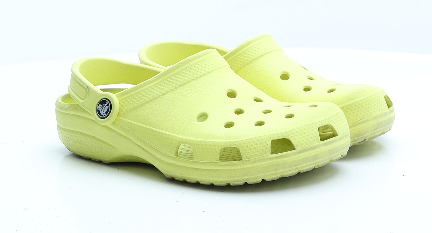 Crocs Womens Yellow Rubber Clog Flat UK 5 38
