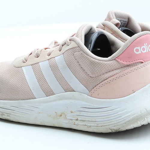 adidas Girls Pink Striped Polyester Trainer UK 2 EUR 34