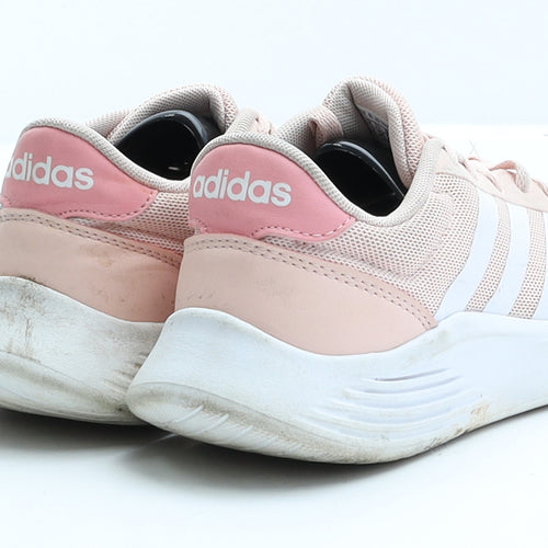 adidas Girls Pink Striped Polyester Trainer UK 2 EUR 34