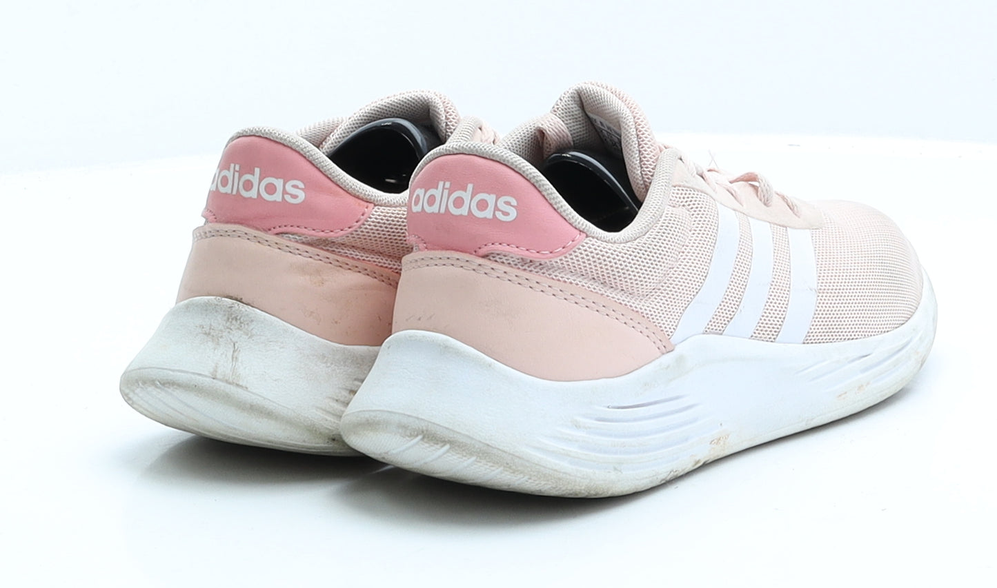 adidas Girls Pink Striped Polyester Trainer UK 2 EUR 34