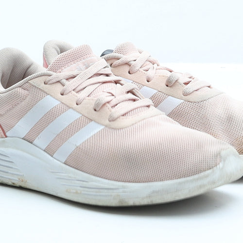 adidas Girls Pink Striped Polyester Trainer UK 2 EUR 34