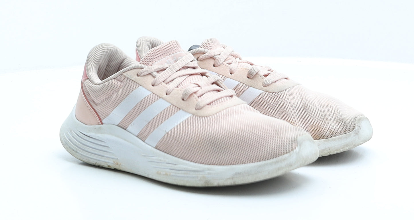 adidas Girls Pink Striped Polyester Trainer UK 2 EUR 34