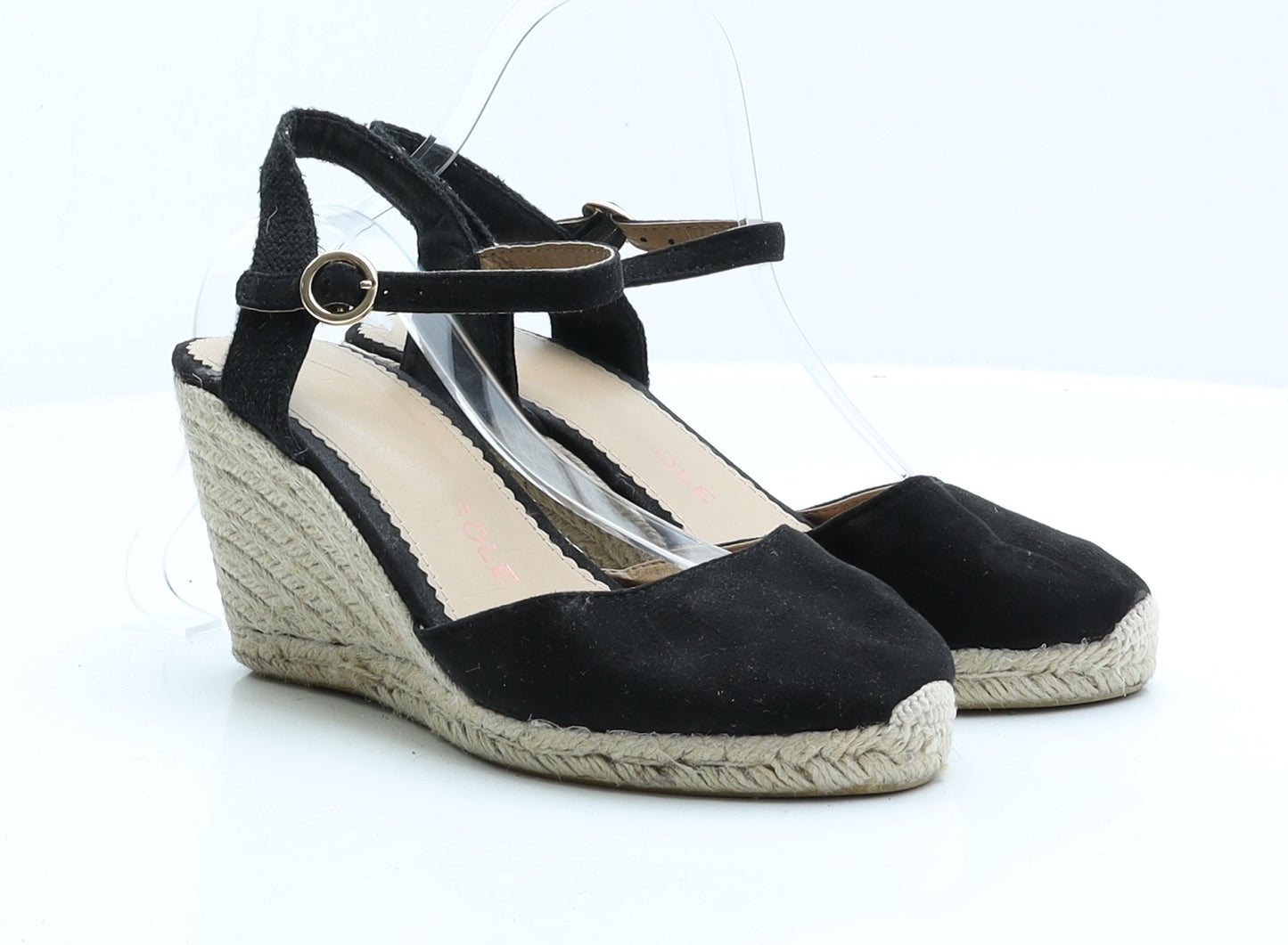 Preworn Womens Black Faux Suede Strappy Sandal UK 6 EUR 39
