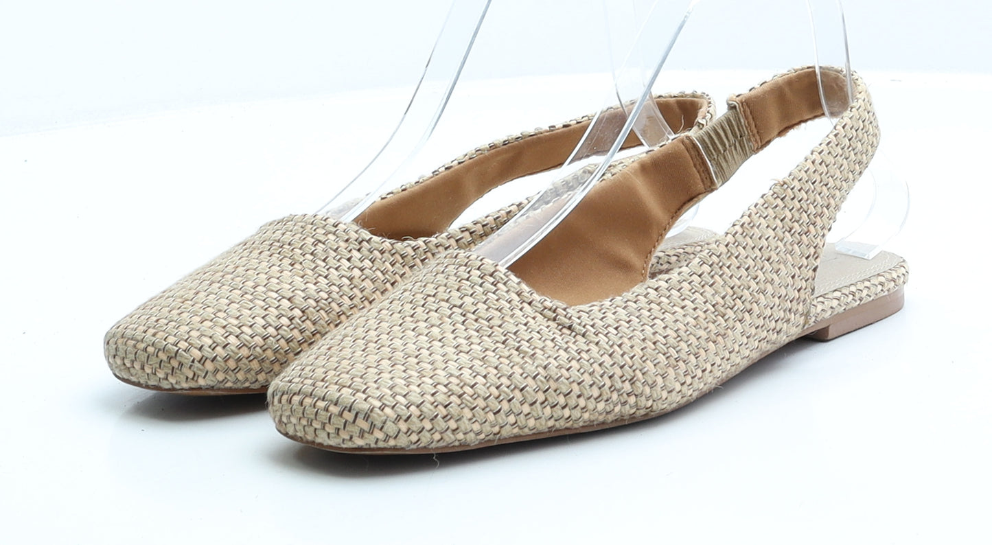 ASOS Womens Beige Polyester Slingback Flat UK 6 EUR 39