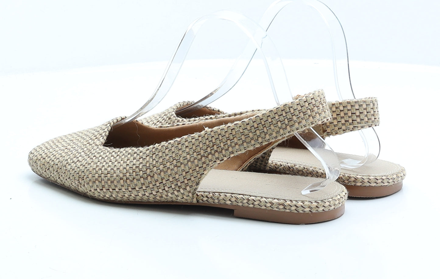 ASOS Womens Beige Polyester Slingback Flat UK 6 EUR 39