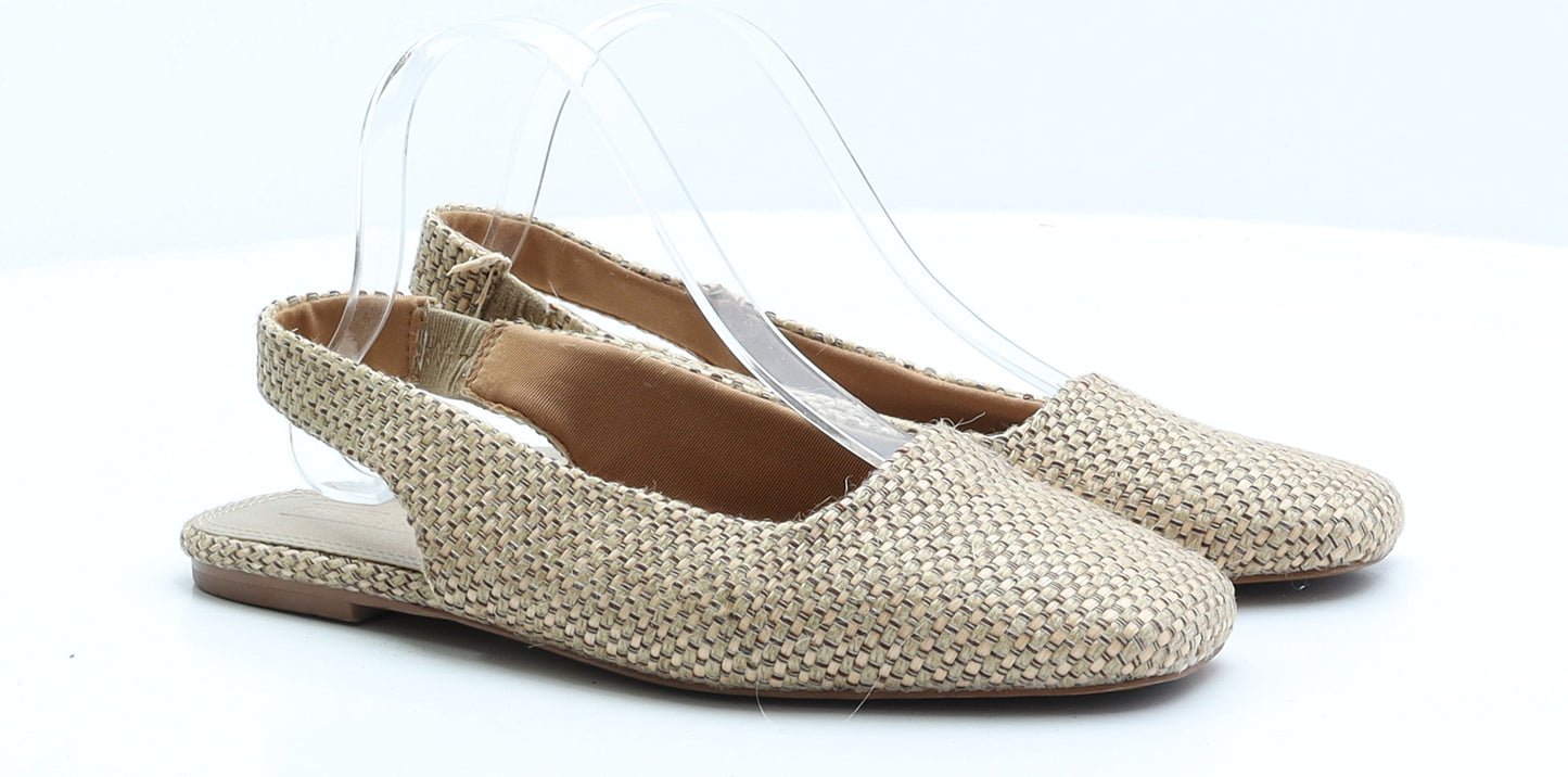 ASOS Womens Beige Polyester Slingback Flat UK 6 EUR 39