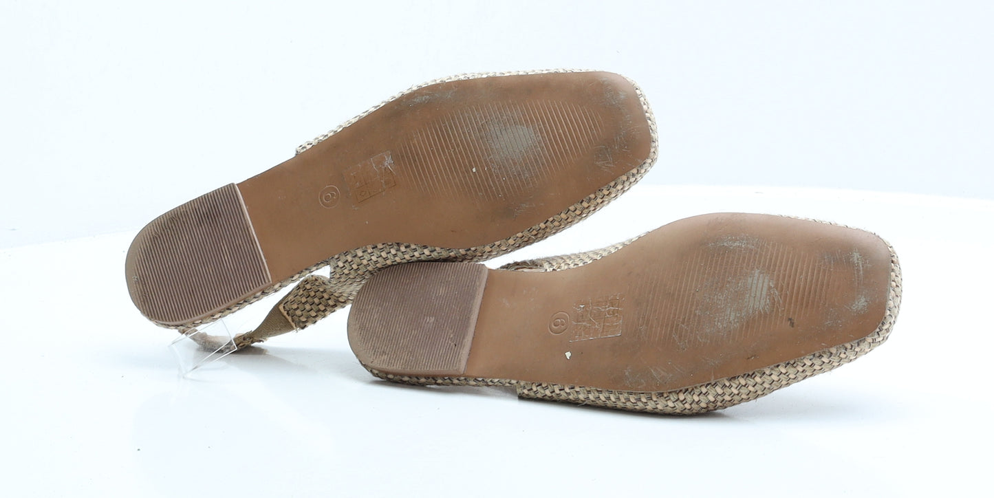 ASOS Womens Beige Polyester Slingback Flat UK 6 EUR 39