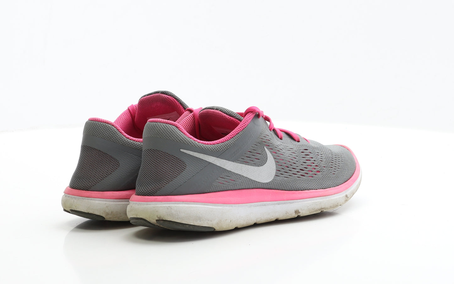 Nike Girls Grey Polyester Trainer UK 3 EUR 35.5 - Flex 2016 Run