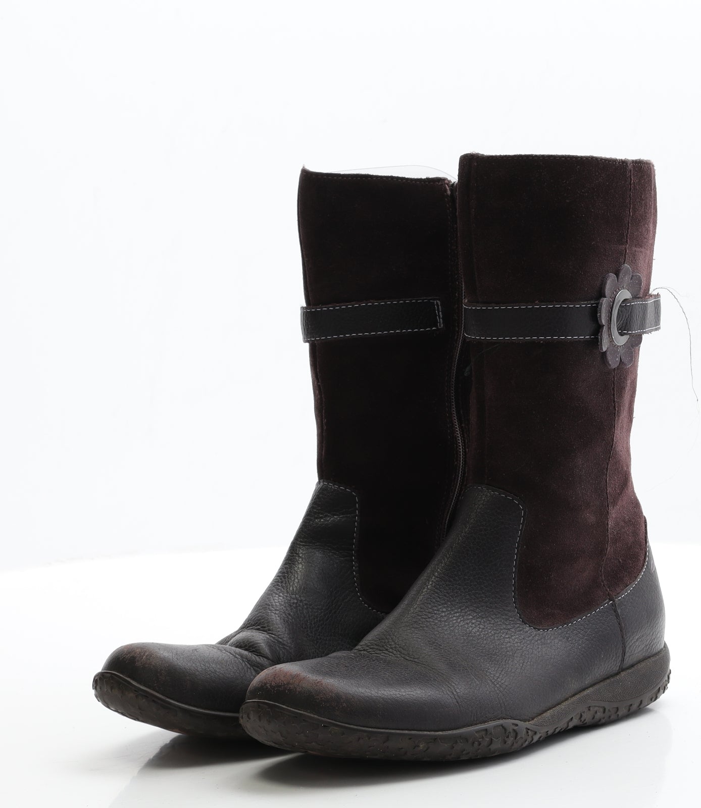 Clarks Girls Black Polyester Bootie Boot UK 2