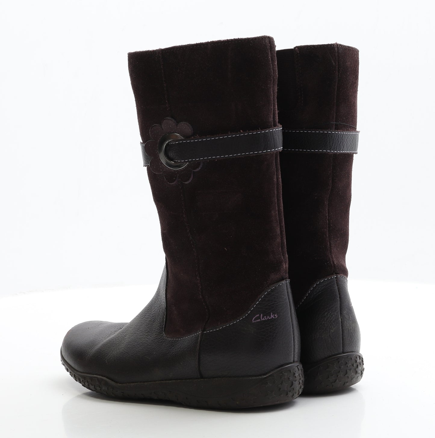 Clarks Girls Black Polyester Bootie Boot UK 2