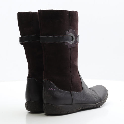 Clarks Girls Black Polyester Bootie Boot UK 2