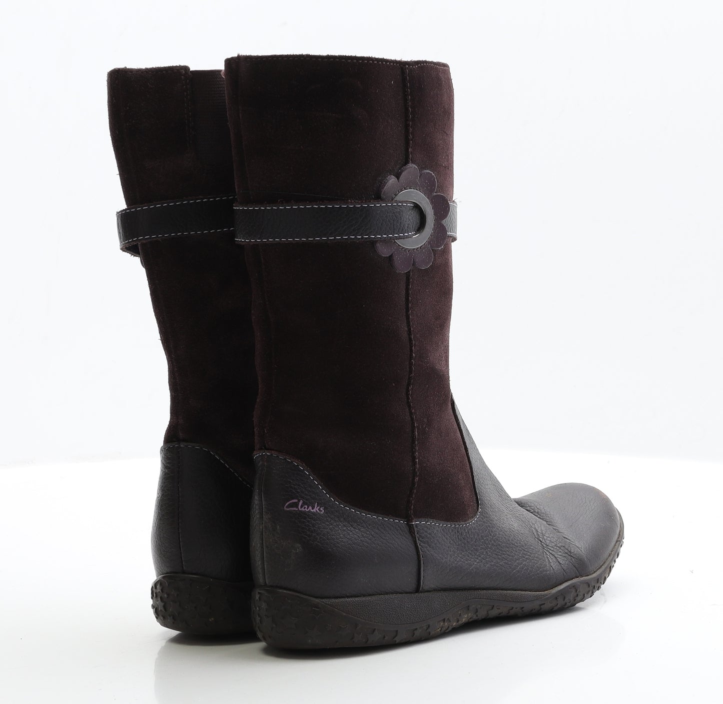 Clarks Girls Black Polyester Bootie Boot UK 2