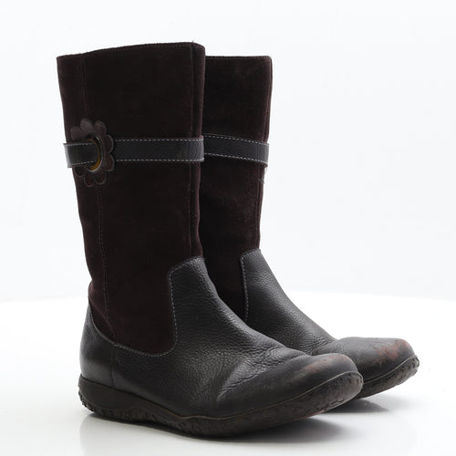 Clarks Girls Black Polyester Bootie Boot UK 2
