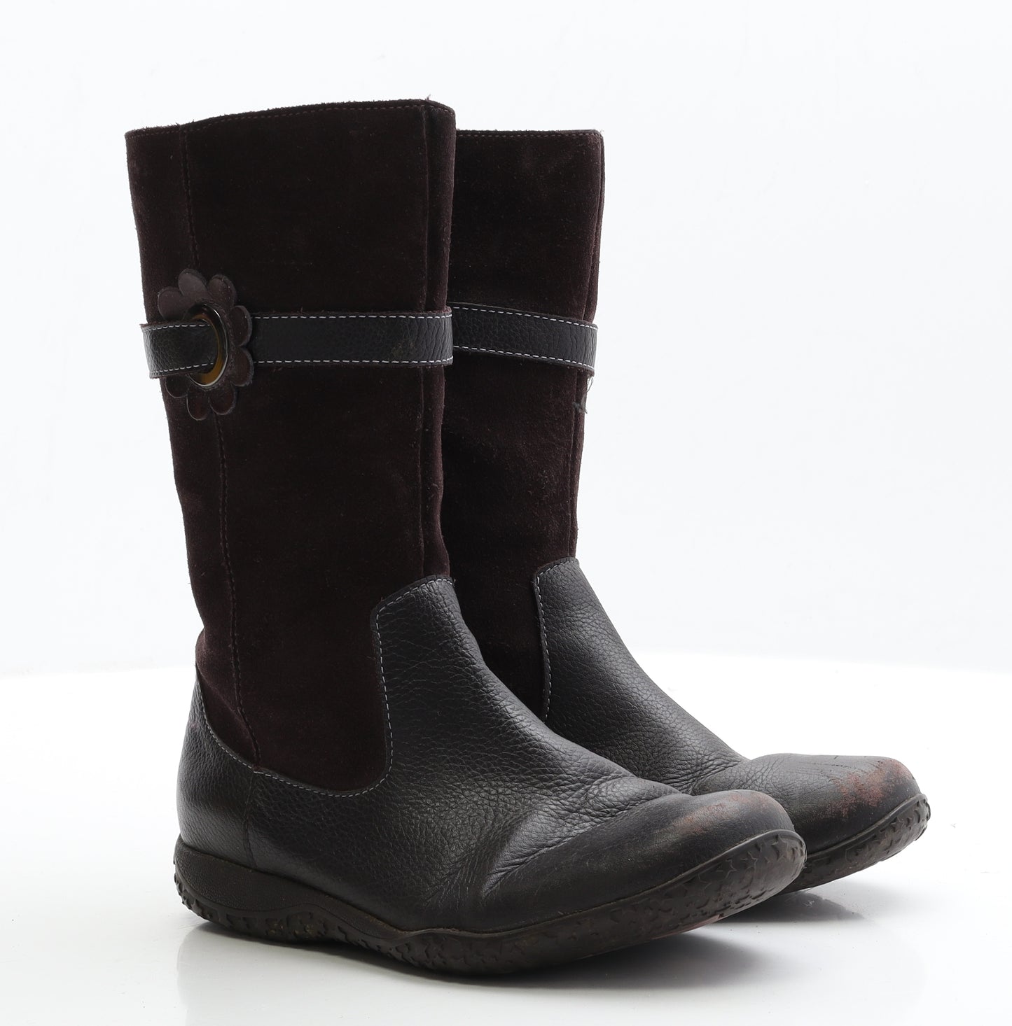 Clarks Girls Black Polyester Bootie Boot UK 2