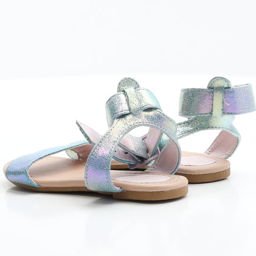 F&F Girls Blue Polyester Flat Sandal UK 9 EUR 27