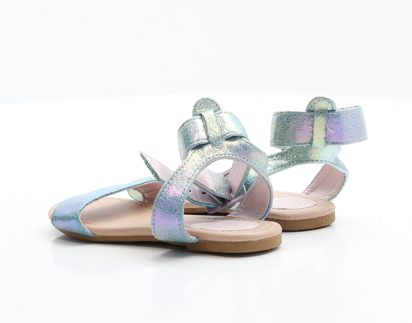 F&F Girls Blue Polyester Flat Sandal UK 9 EUR 27