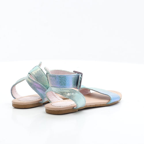 F&F Girls Blue Polyester Flat Sandal UK 9 EUR 27