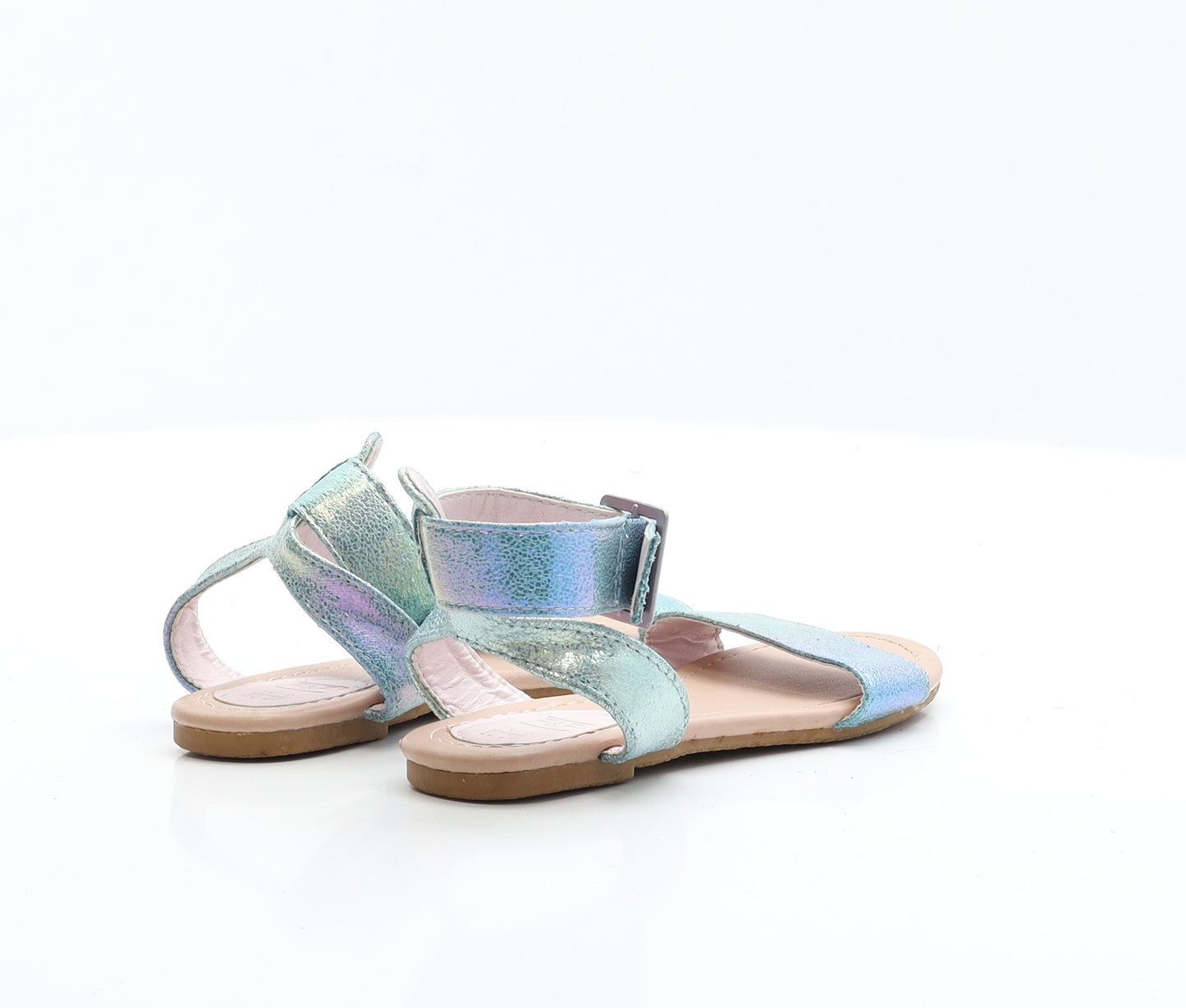 F&F Girls Blue Polyester Flat Sandal UK 9 EUR 27